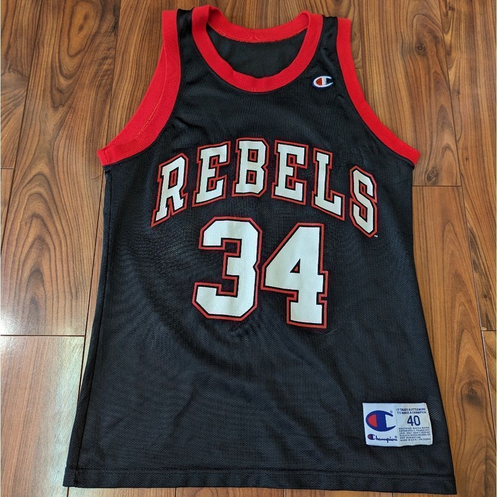 Rare Vintage Champion Size 40 Med UNLV Rebels Isaiah JR Rider Basketball Jersey